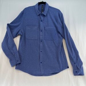 Lululemon Overshirt Collared Snap Long Sleeve Blue Men’s Size Large